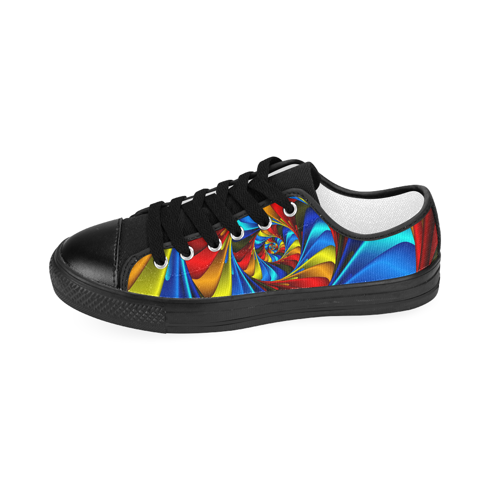 Psychedelic Rainbow Spiral Women's Classic Canvas Shoes (Model 018)