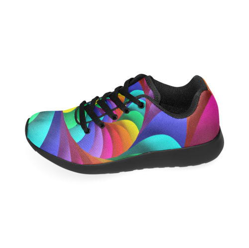 Psychedelic Rainbow Spiral Women’s Running Shoes (Model 020)