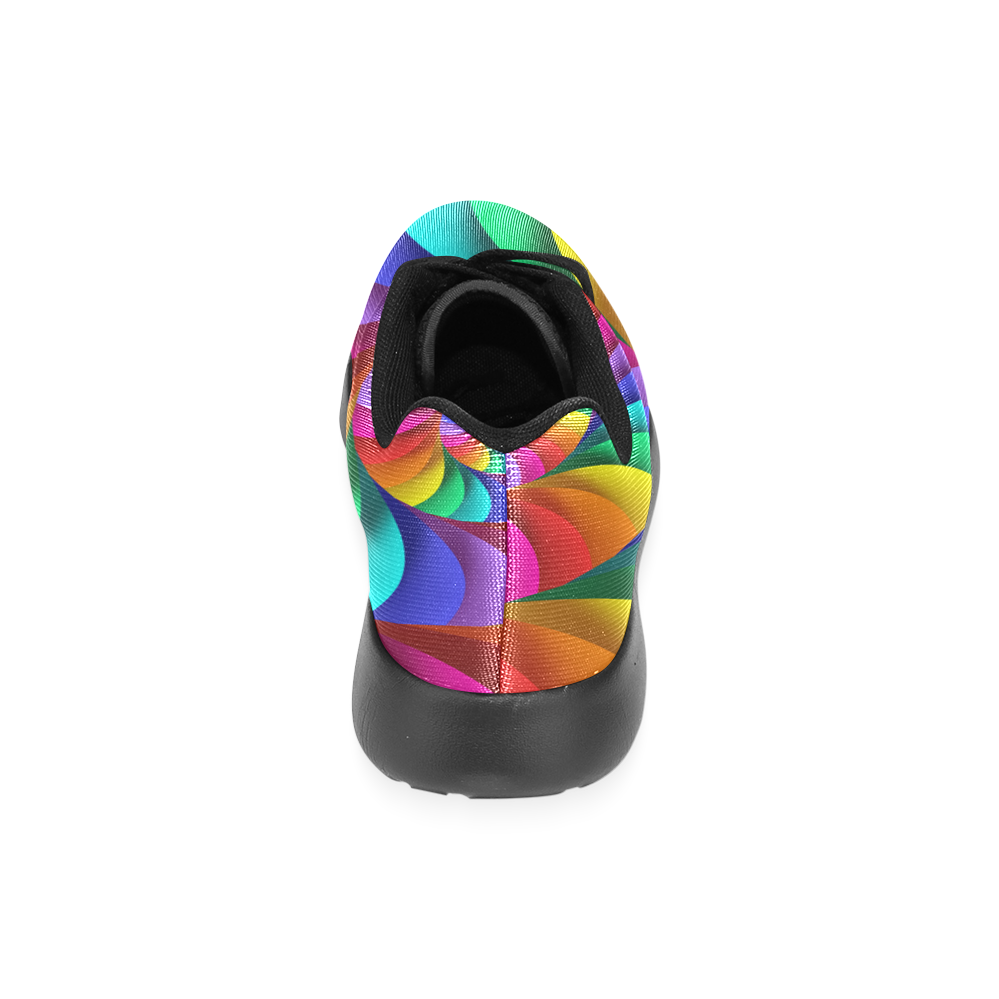 Psychedelic Rainbow Spiral Women’s Running Shoes (Model 020)