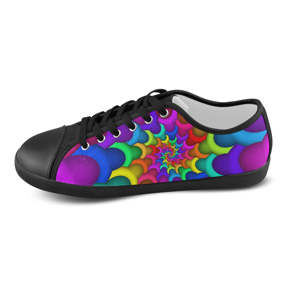 Psychedelic Rainbow Spiral Women's Canvas Shoes (Model 016)