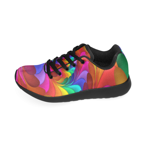 Psychedelic Rainbow Spiral Women’s Running Shoes (Model 020)