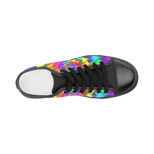 Psychedelic Rainbow Spiral Women's Classic Canvas Shoes (Model 018)