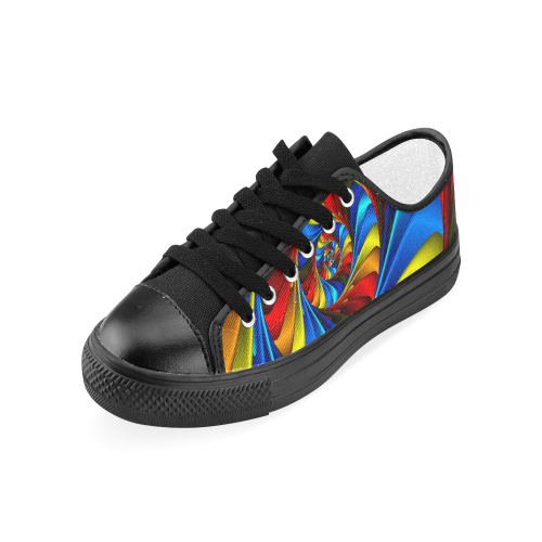 Psychedelic Rainbow Spiral Women's Classic Canvas Shoes (Model 018)