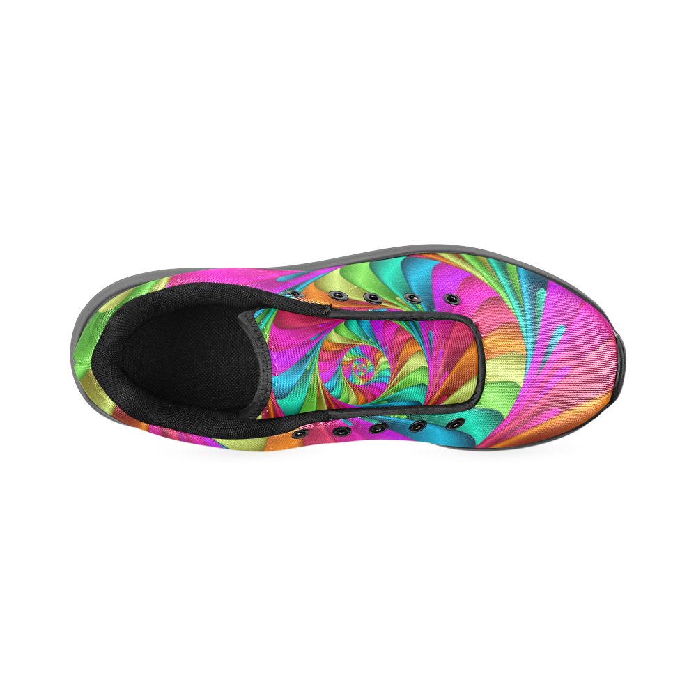 Psychedelic Rainbow Spiral Women’s Running Shoes (Model 020)