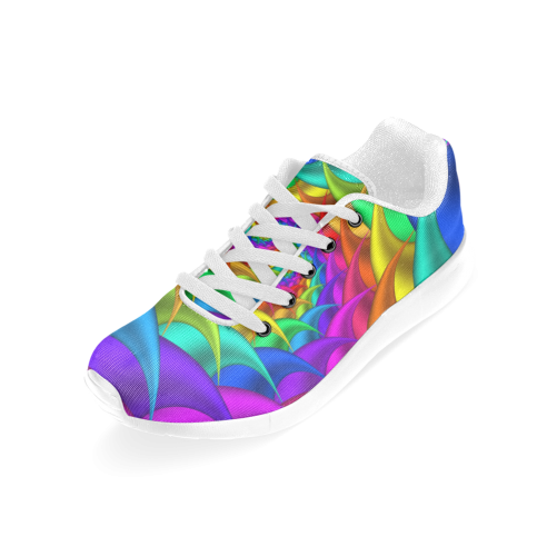 Psychedelic Rainbow Spiral Men’s Running Shoes (Model 020)