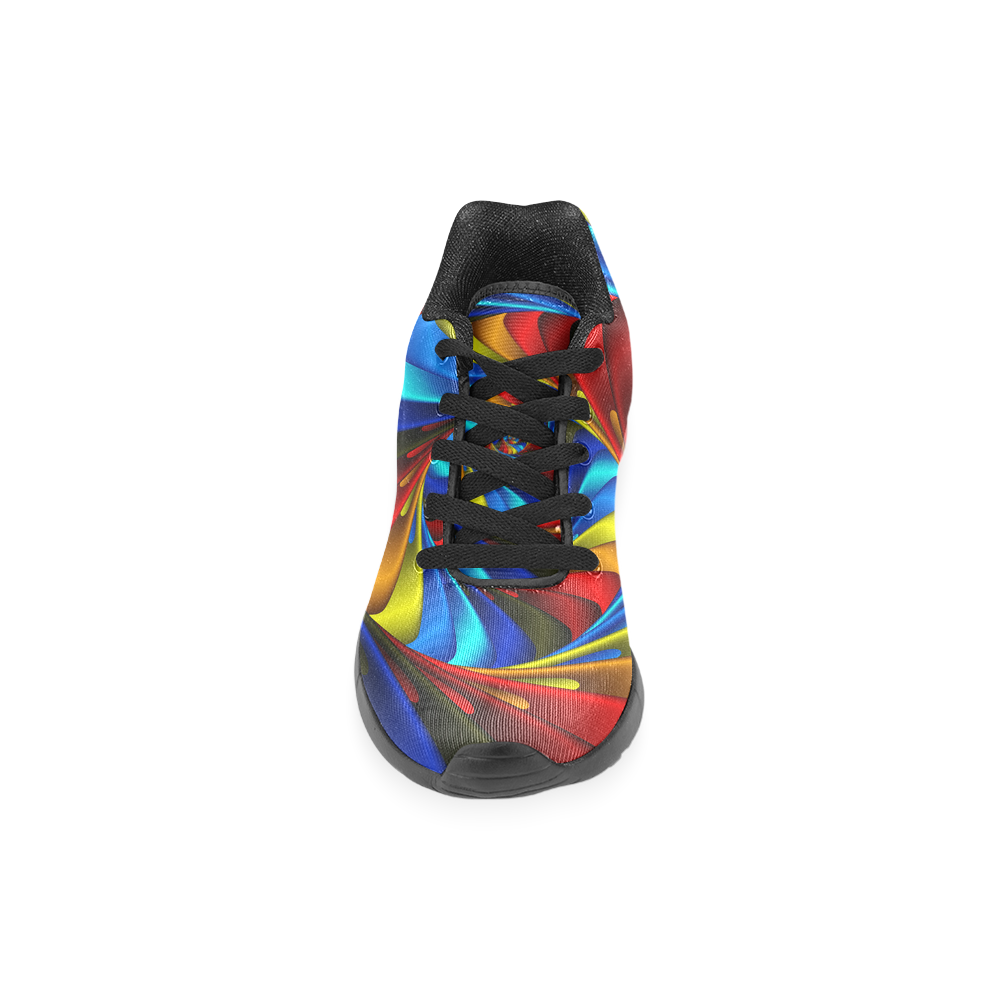 Psychedelic Rainbow Spiral Men’s Running Shoes (Model 020)