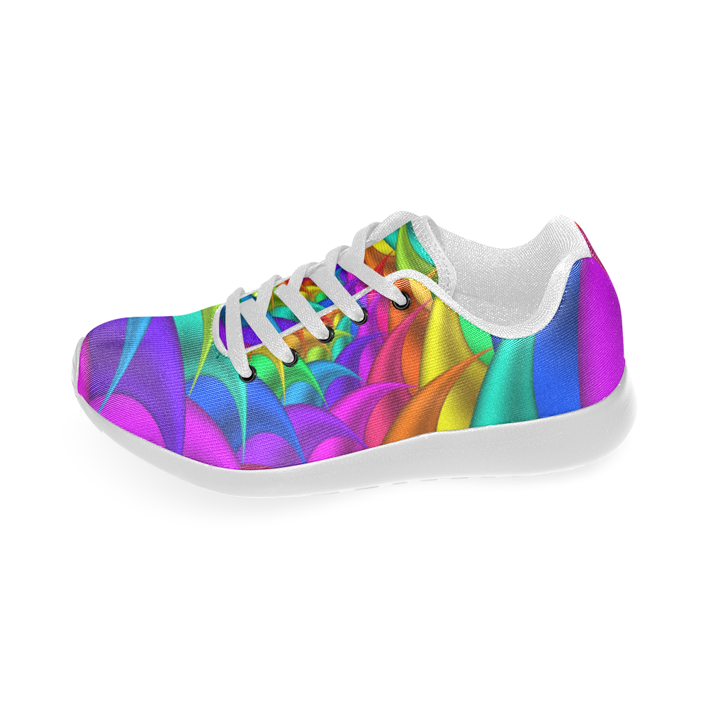 Psychedelic Rainbow Spiral Men’s Running Shoes (Model 020)