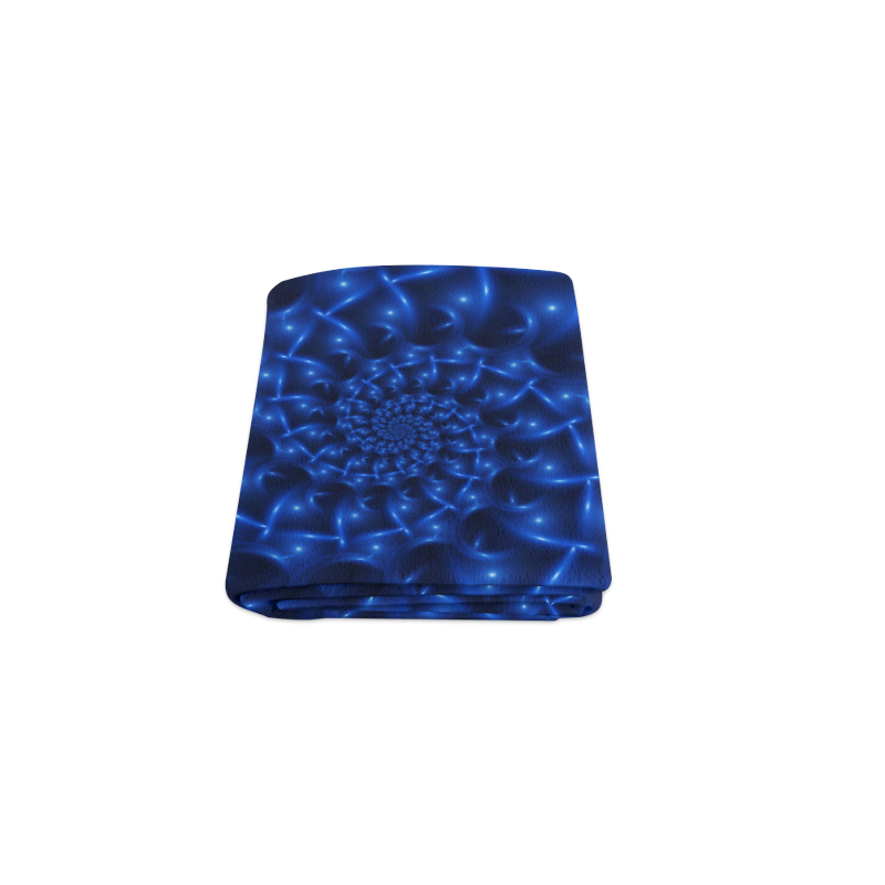 Blue Glossy Spiral Fractal Blanket 40"x50"