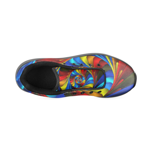 Psychedelic Rainbow Spiral Men’s Running Shoes (Model 020)