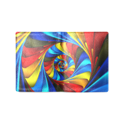 Colorful Spiral Fractal Men's Leather Wallet (Model 1612)