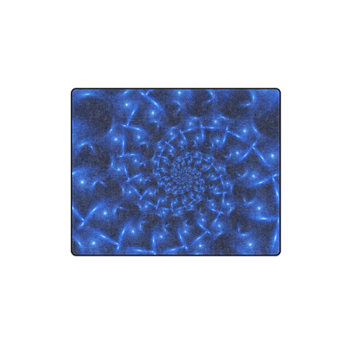 Blue Glossy Spiral Fractal Blanket 40"x50"