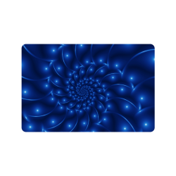 Blue Glossy Spiral Fractal Doormat 24" x 16"