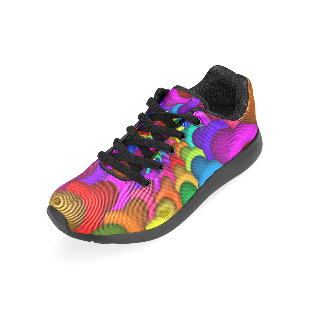 Psychedelic Rainbow Spiral Men’s Running Shoes (Model 020)