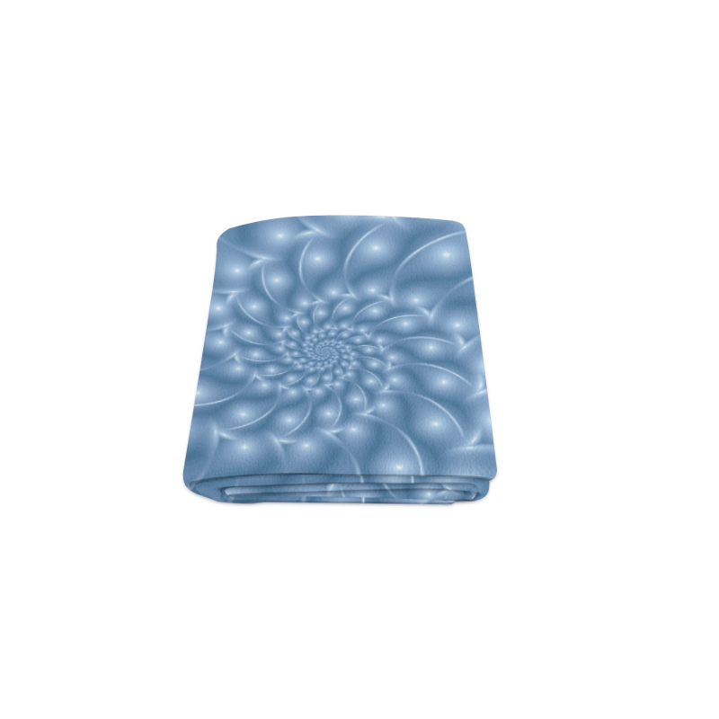 Pastel Blue Glossy Spiral Fractal Blanket 40"x50"