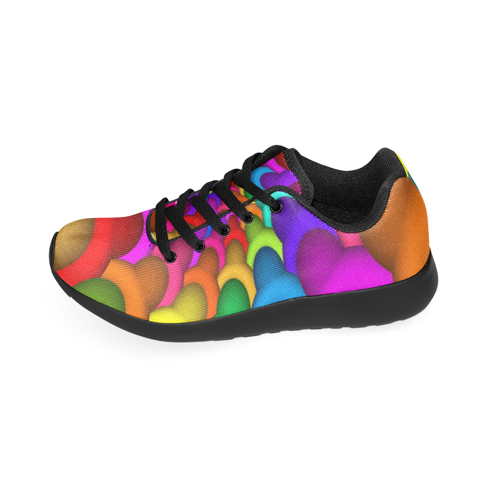 Psychedelic Rainbow Spiral Men’s Running Shoes (Model 020)