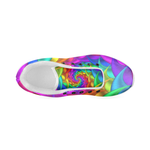 Psychedelic Rainbow Spiral Men’s Running Shoes (Model 020)