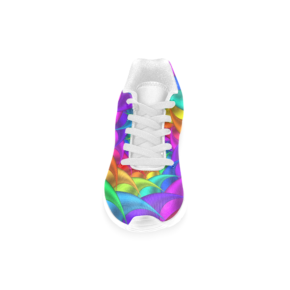 Psychedelic Rainbow Spiral Men’s Running Shoes (Model 020)