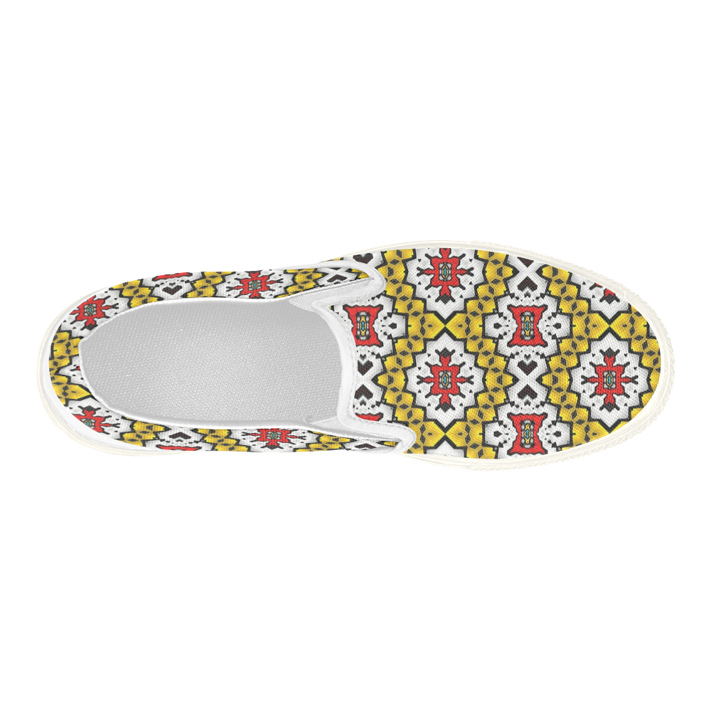 slip on shoes-yellow mist Women's Slip-on Canvas Shoes (Model 019)