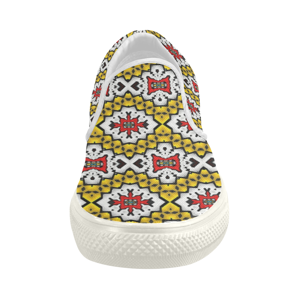 slip on shoes-yellow mist Women's Slip-on Canvas Shoes (Model 019)