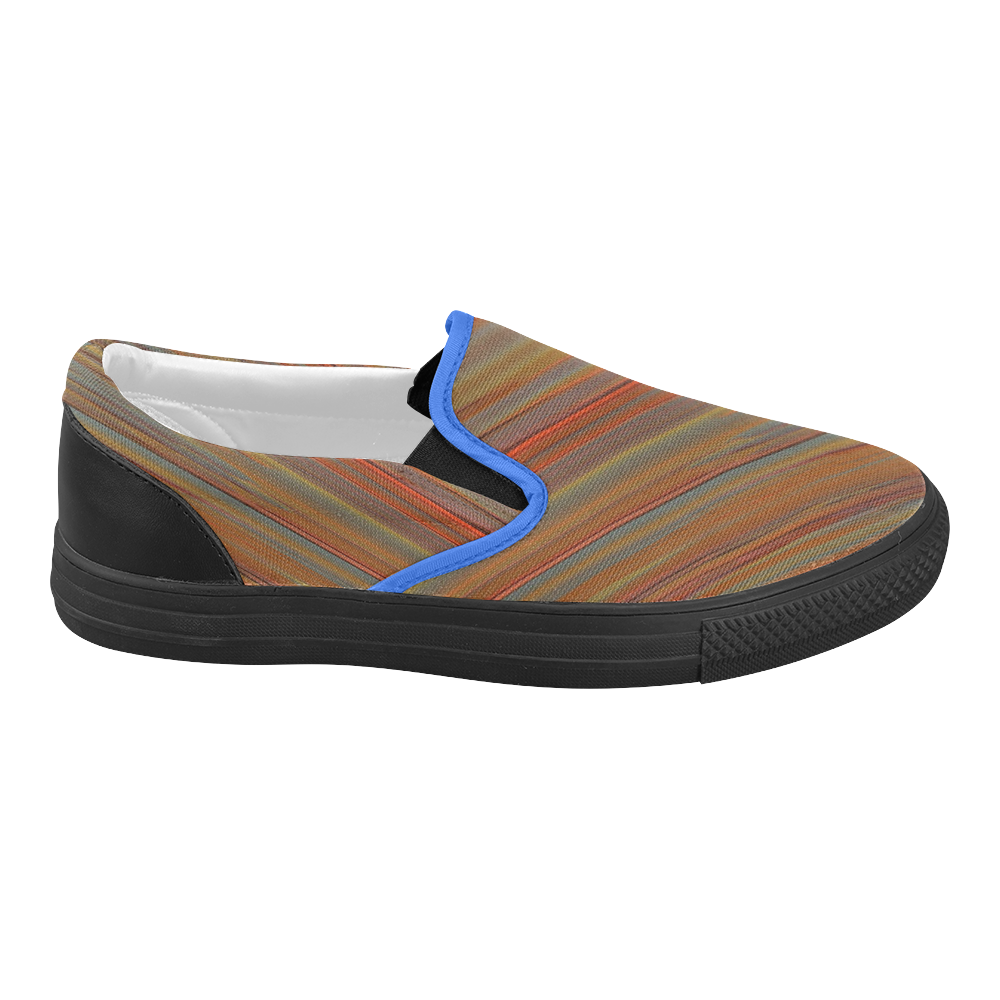 BEAUTY STREAKS BLUE Women's Slip-on Canvas Shoes (Model 019)