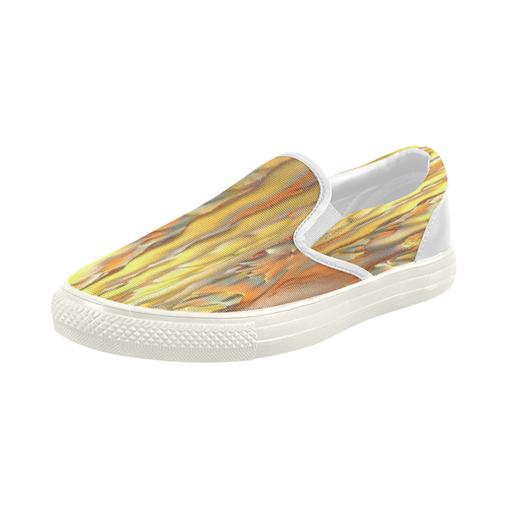 GOLDEN WAKE Women's Slip-on Canvas Shoes (Model 019)