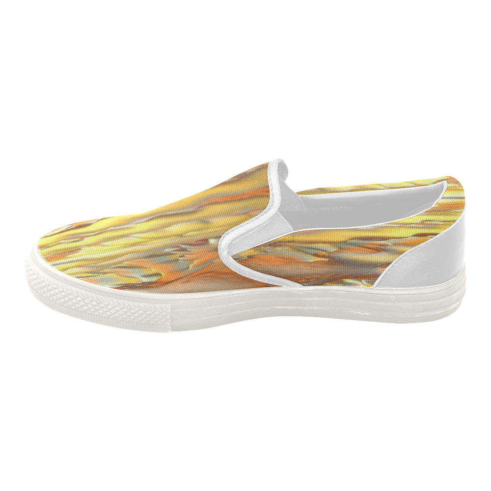 GOLDEN WAKE Women's Slip-on Canvas Shoes (Model 019)