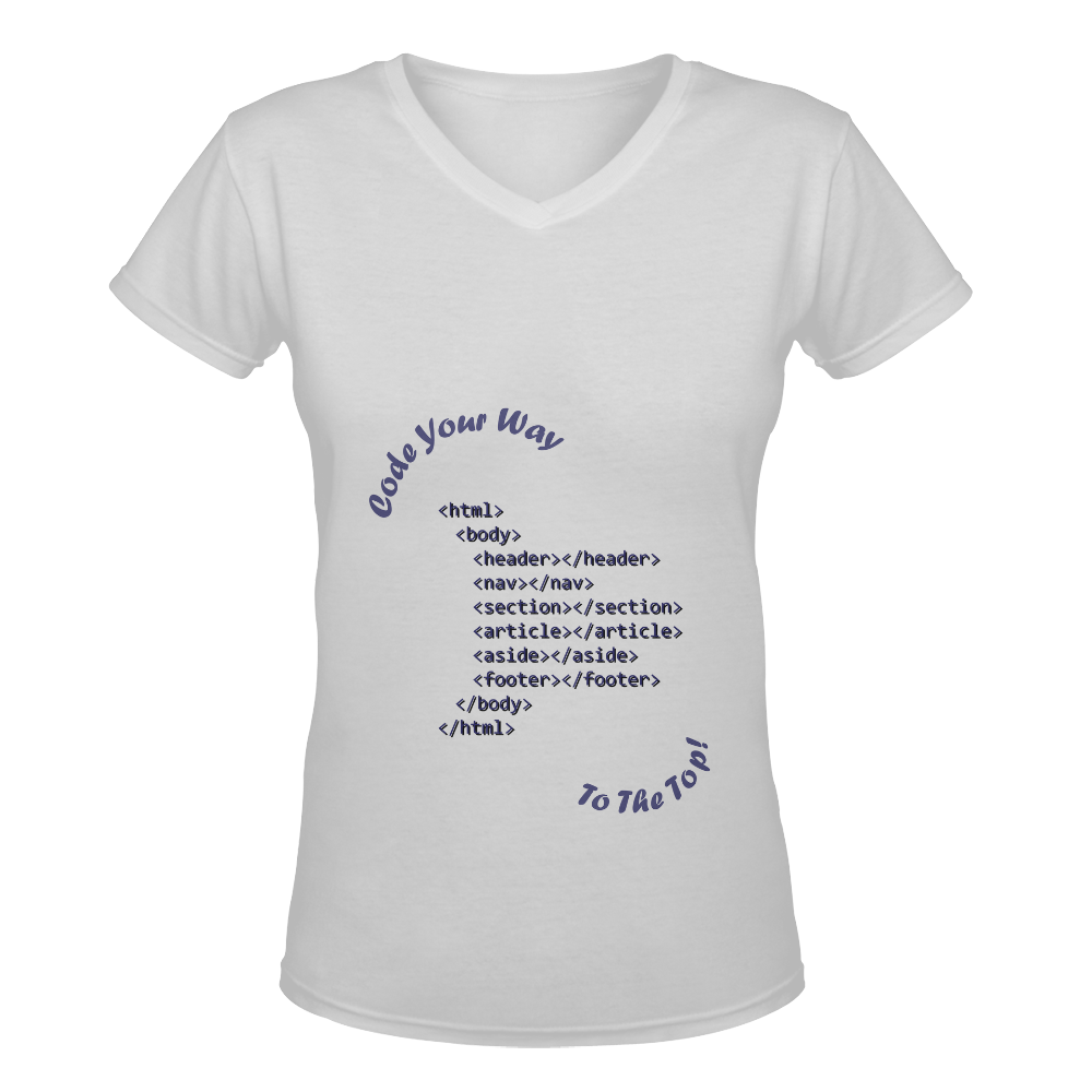 Code Your Way (Dark) Women's Deep V-neck T-shirt (Model T19)