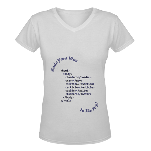 Code Your Way (Dark) Women's Deep V-neck T-shirt (Model T19)