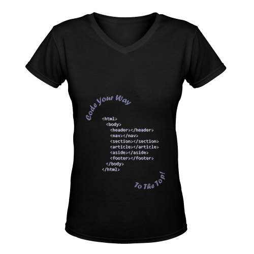 Code Your Way (Light) Women's Deep V-neck T-shirt (Model T19)