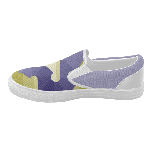 Square Spectrum (Violet) Women's Slip-on Canvas Shoes (Model 019)