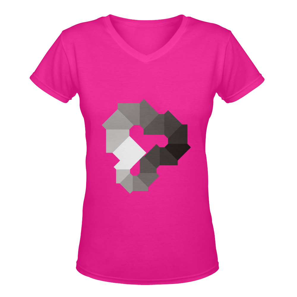 Square Spectrum (Grayscale) Women's Deep V-neck T-shirt (Model T19)