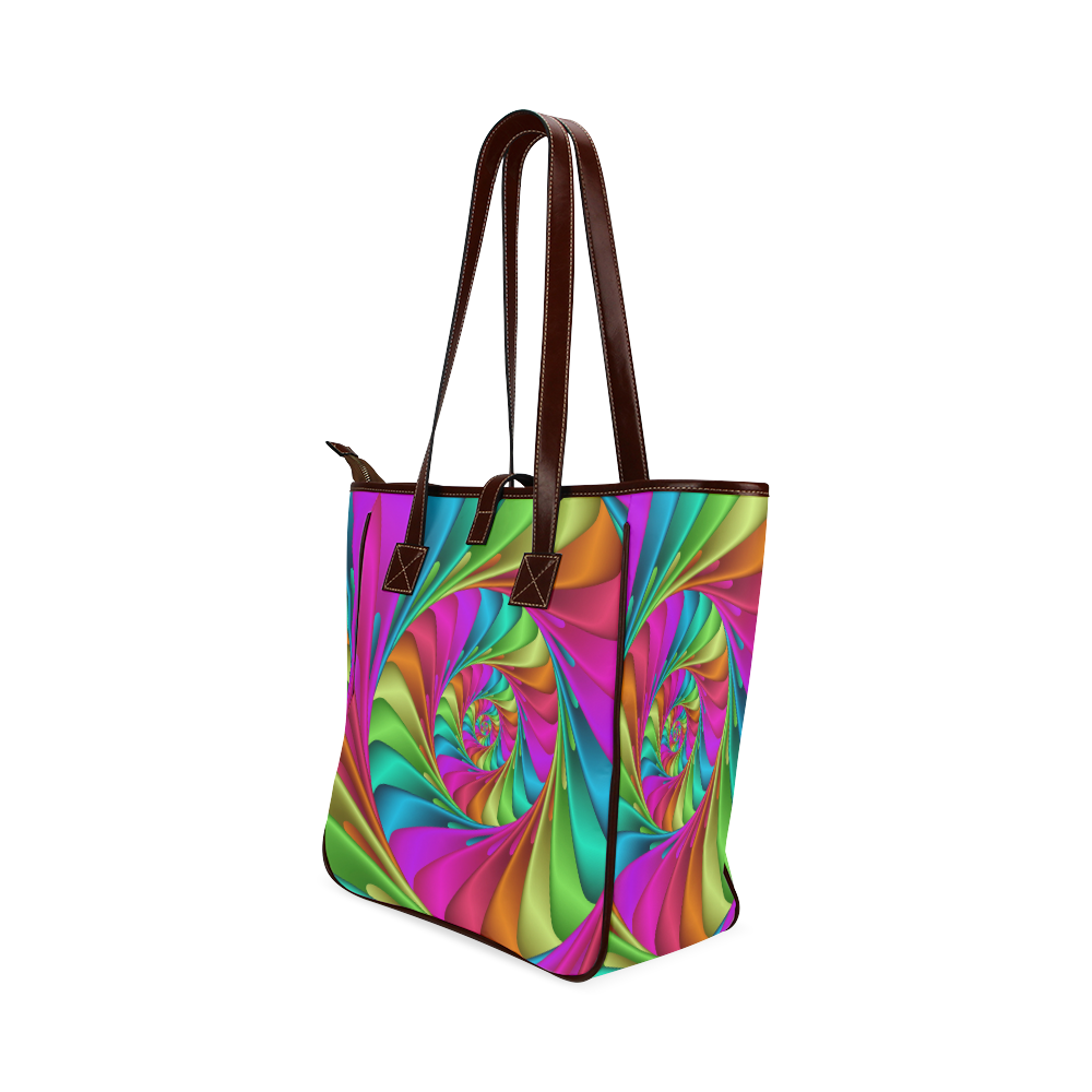 Psychedelic Rainbow Spiral Tote Bag 13" Classic Tote Bag (Model 1644)