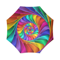 Psychedelic Rainbow Spiral Umbrella Foldable Umbrella (Model U01)