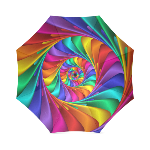 Psychedelic Rainbow Spiral Umbrella Foldable Umbrella (Model U01)