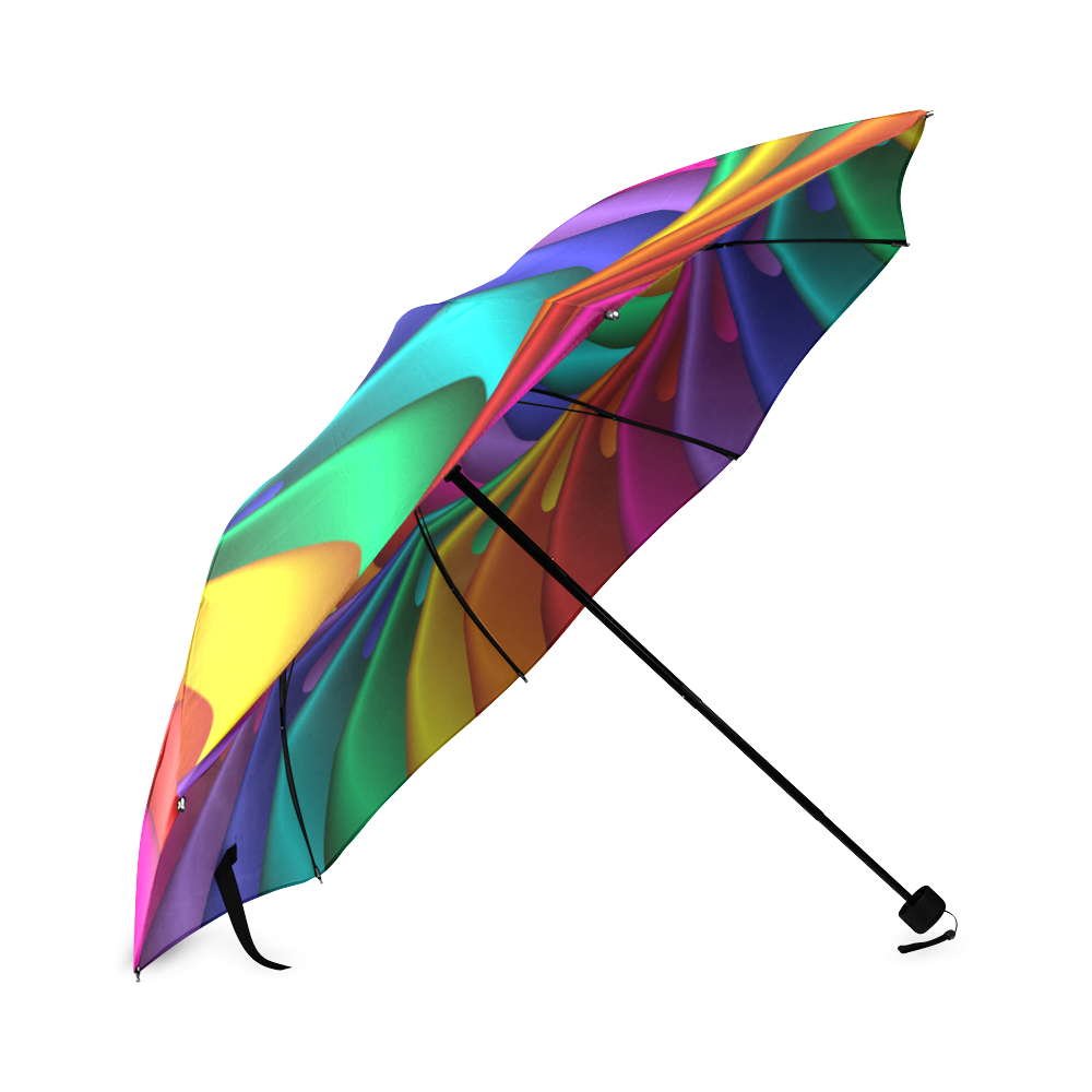 Psychedelic Rainbow Spiral Umbrella Foldable Umbrella (Model U01)