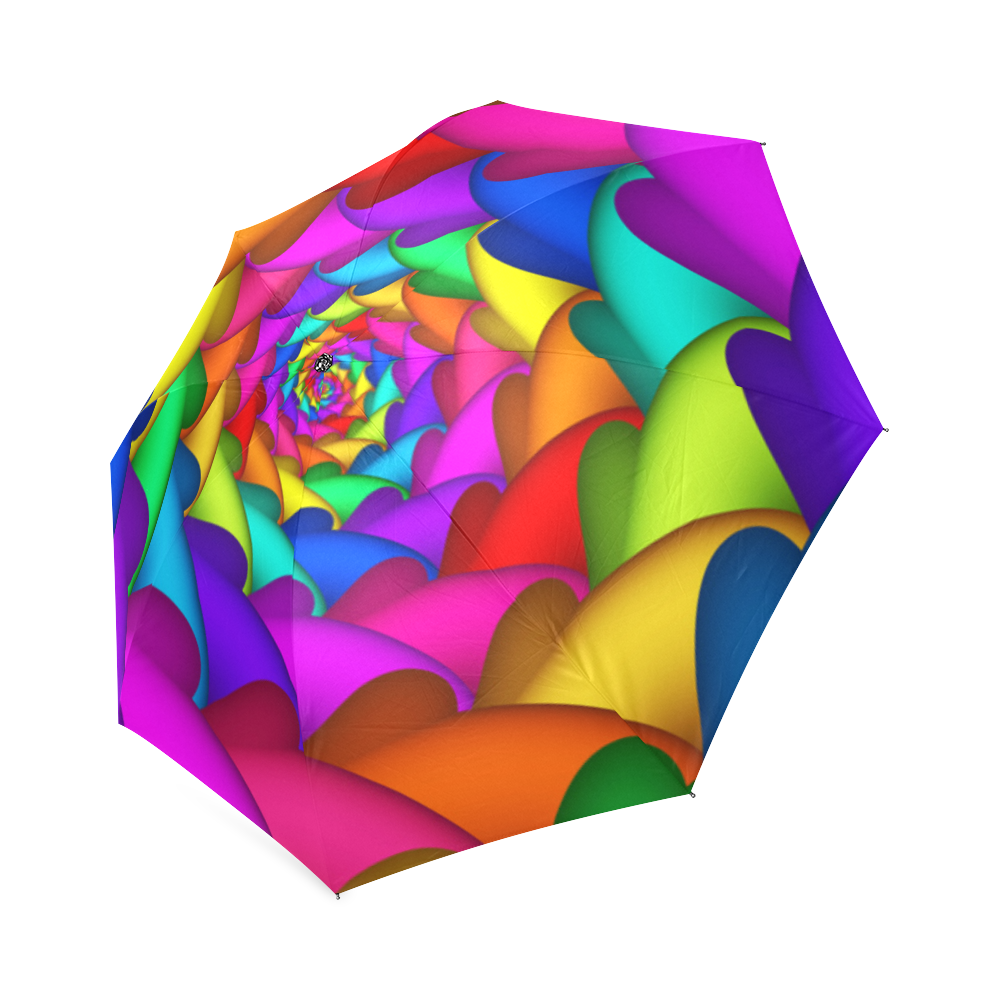 Psychedelic Rainbow Spiral Umbrella Foldable Umbrella (Model U01)