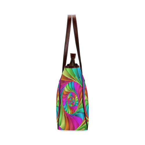 Psychedelic Rainbow Spiral Tote Bag 13" Classic Tote Bag (Model 1644)
