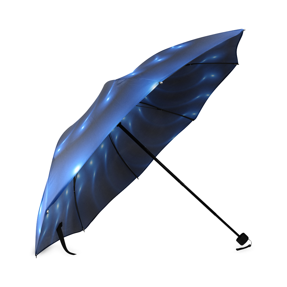 Glossy Blue Spiral Umbrella Foldable Umbrella (Model U01)