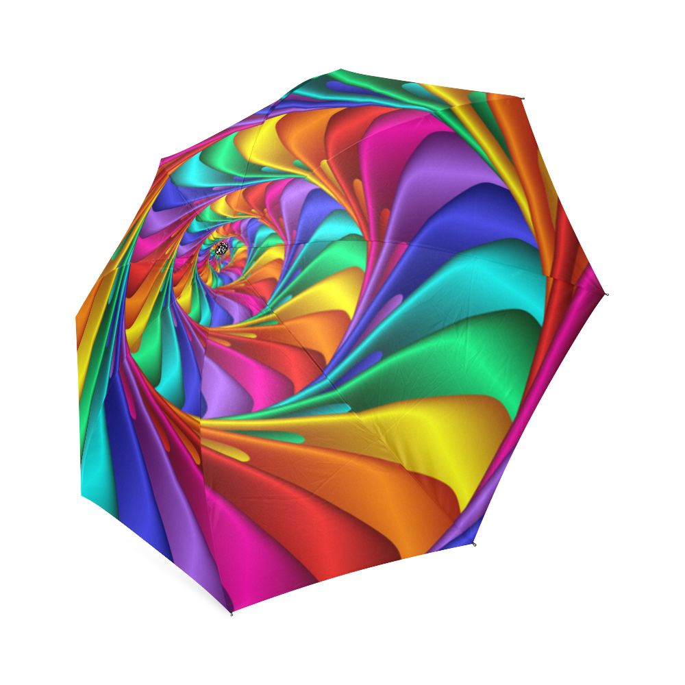 Psychedelic Rainbow Spiral Umbrella Foldable Umbrella (Model U01)