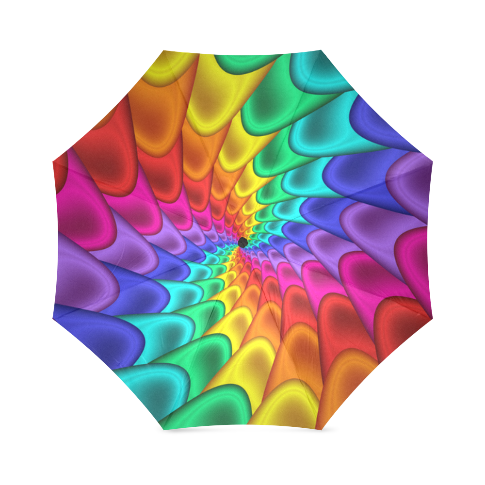 Psychedelic Rainbow Spiral Umbrella Foldable Umbrella (Model U01)