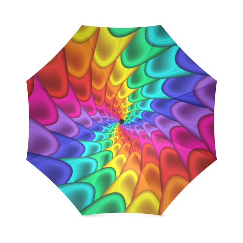 Psychedelic Rainbow Spiral Umbrella Foldable Umbrella (Model U01)