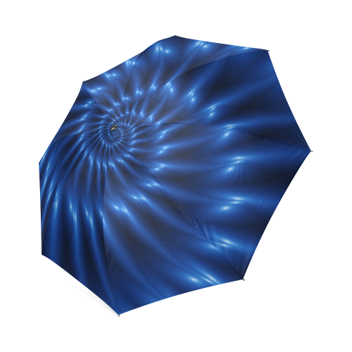 Glossy Blue Spiral Umbrella Foldable Umbrella (Model U01)