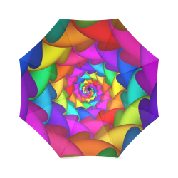 Psychedelic Rainbow Spiral Umbrella Foldable Umbrella (Model U01)