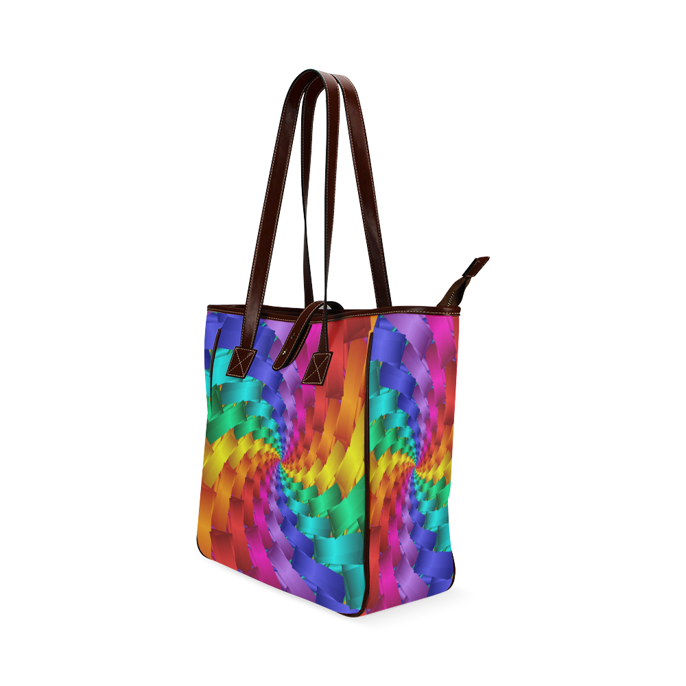 Psychedelic Rainbow Spiral Tote Bag 13" Classic Tote Bag (Model 1644)