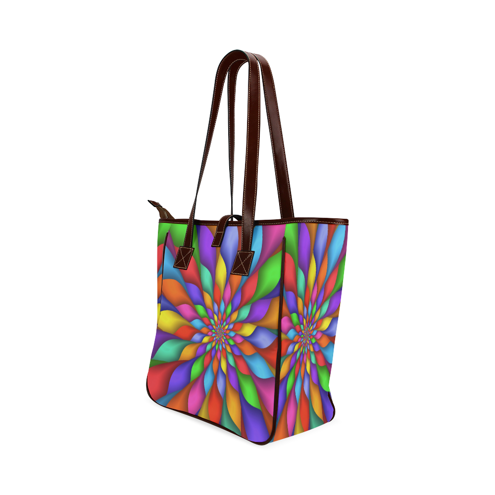 Psychedelic Rainbow Petals Tote Bag 13" Classic Tote Bag (Model 1644)