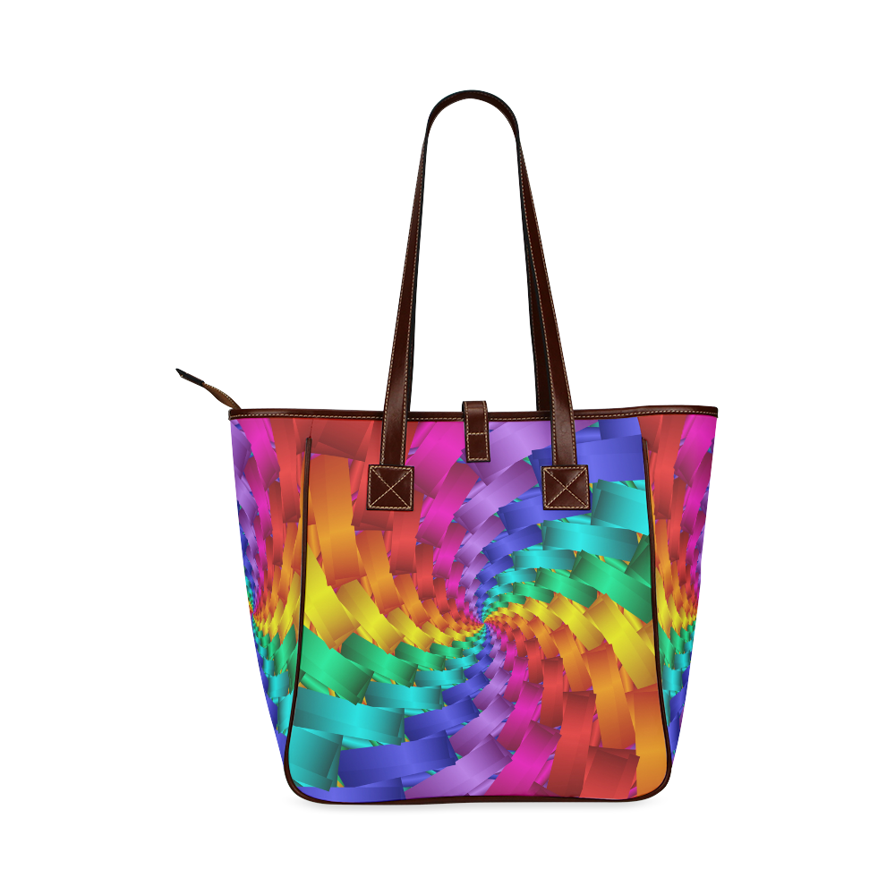 Psychedelic Rainbow Spiral Tote Bag 13" Classic Tote Bag (Model 1644)