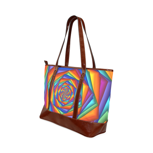 Psychedelic Rainbow Spiral Tote Bag 11" Tote Handbag (Model 1642)