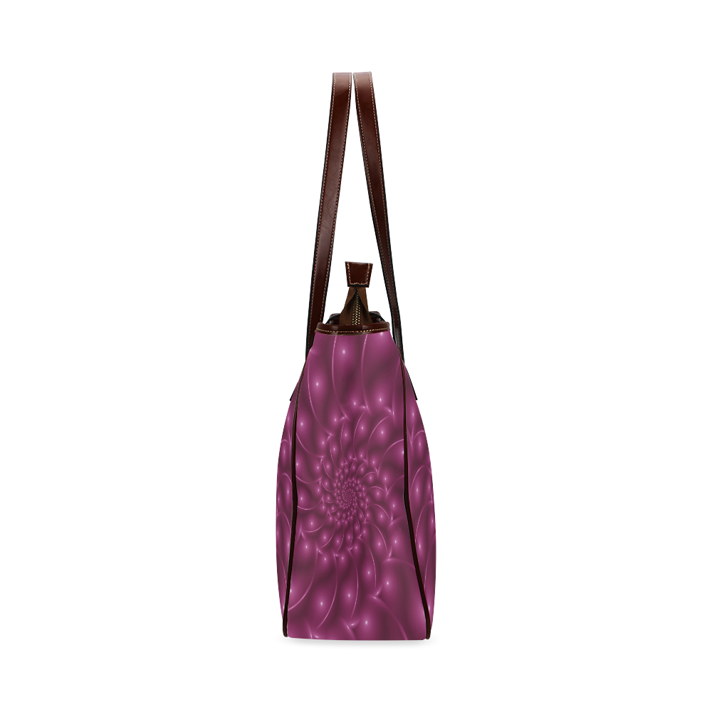 Glossy Berry Pink Spiral Tote Bag Classic Tote Bag (Model 1644)