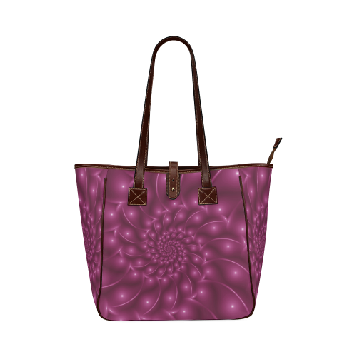 Glossy Berry Pink Spiral Tote Bag Classic Tote Bag (Model 1644)