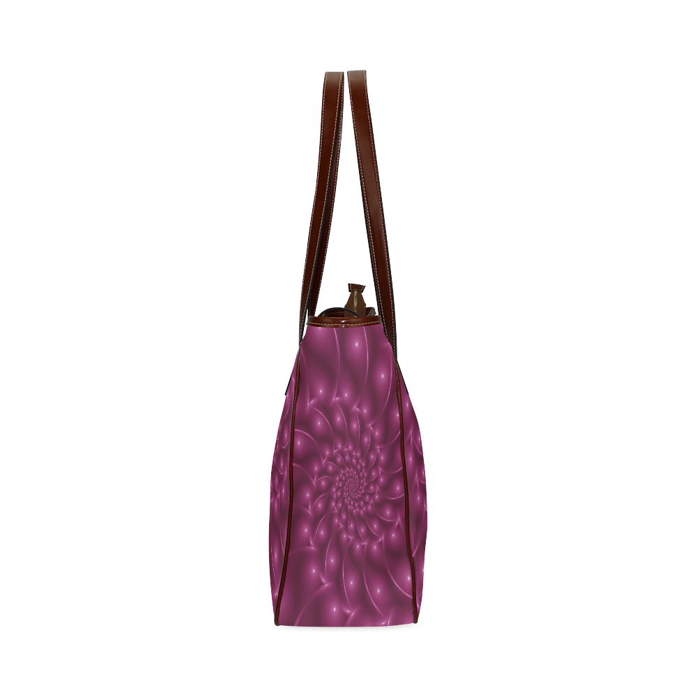 Glossy Berry Pink Spiral Tote Bag Classic Tote Bag (Model 1644)